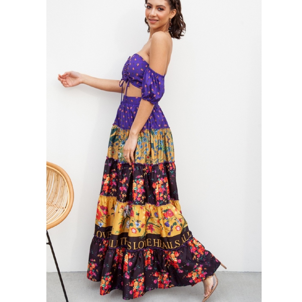 LAST 1! NWT Off Shoulder Crop Top & Maxi Skirt Set - Picture 2 of 5